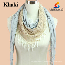Fashion Summer Brand Echarpe en coton floral féminin Beach Multifunctional Bandana Hijab Long châles et foulards